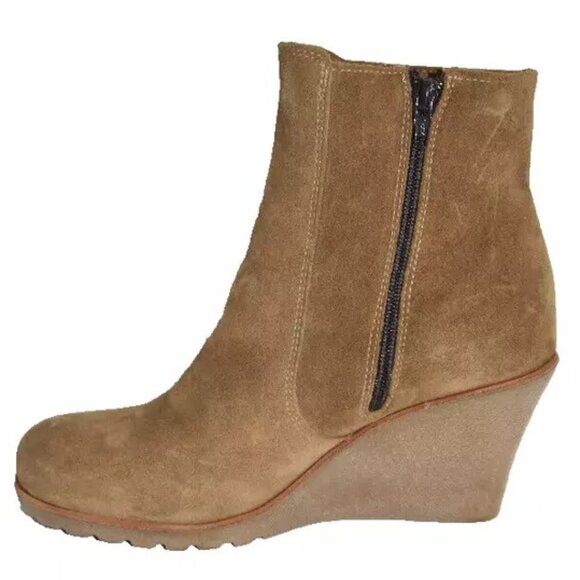 New! La Canadienne Krista Waterproof Wedge Bootie Tan Brown Size 8.5 DD433 - Picture 3 of 6